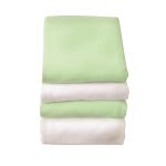 Sábana para Cuna Tipo Sobre con Cierre de Zip, 41 x 39, Blanco - Para Usar con Cuna Portátil/Corralito